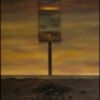 “Un mundo para el ave ruj -Noche 544-” (“A world for the roc bird -Night 544-”, 2004). 200 x 140 cm. Oil and assemblage on canvas.